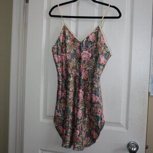 La SENZA dress y2k vintage nighty Cream Blue and Pink Floral Chemise